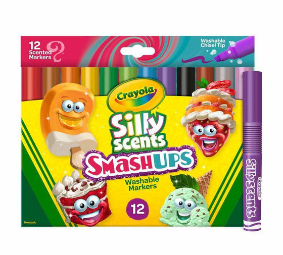 Silly Scents Smash Ups Wedge Tipped Washable Markers, 12 Count - My Little Thieves