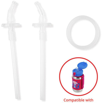 Skip Hop Zoo stainless steel bottle extra straws 2-pack – product image 1