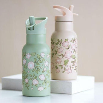 Stainless steel drink bottle: Blossoms Sage - My Little Thieves