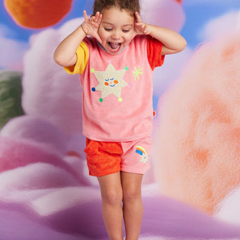 Stars Girls Terry T Shirt + Shorts Set | Kids Summer Outfit - My Little Thieves