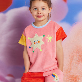 Stars Girls Terry T Shirt + Shorts Set | Kids Summer Outfit - My Little Thieves