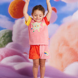 Stars Girls Terry T Shirt + Shorts Set | Kids Summer Outfit - My Little Thieves