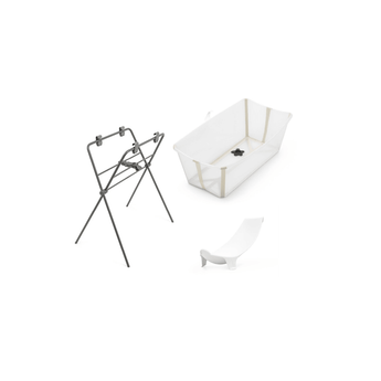 Stokke Flexi Bath Sandy Beige + Stand Bundle | Foldable Baby Bathtub - My Little Thieves