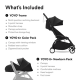 Stokke Yoyo3 Black Frame With 0+ & 6+ Pack Bundle | Award Winning Compact Stroller - My Little Thieves