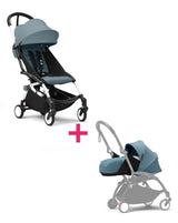 Stokke YOYO3 White Frame 0+ and 6+ Aqua