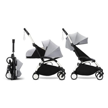 Stokke YOYO3 White Frame 0+ and 6+ Stone