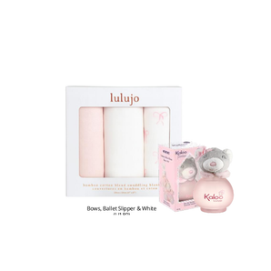 Lulujo x Kaloo Swaddle Gift Bundle - Bows / Pink