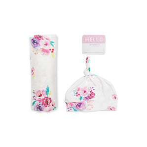 Bamboo Hat & Swaddle Blanket Set Luxurious Comfort For Newborns