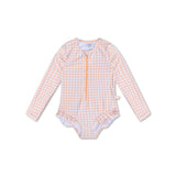 Swim Essentials Apricot Orange Girls Long Sleeve Swimsuit | Kids Swim - My Little Thieves