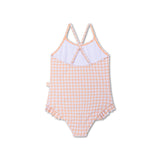 Swim Essentials Apricot Orange Print Swimsuit For Girls | Kids Swimwear - My Little Thieves