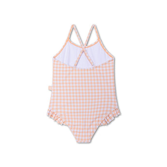 Swim Essentials Apricot Orange Print Swimsuit For Girls | Kids Swimwear - My Little Thieves