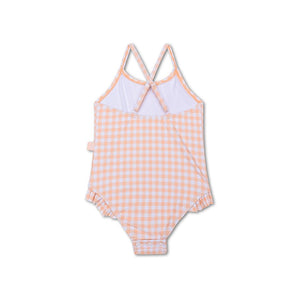 Swim Essentials Apricot Orange Print Swimsuit For Girls | Kids Swimwear - My Little Thieves