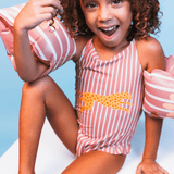 Swim Essentials Boldlines Red Swimsuit For Girls | Kids Swimwear - My Little Thieves