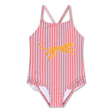 Swim Essentials Boldlines Red Swimsuit For Girls | Kids Swimwear - My Little Thieves