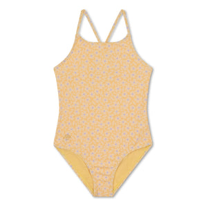 Swim Essentials Florish Yellow Swimsuit For Girls | Kids Swimwear - My Little Thieves