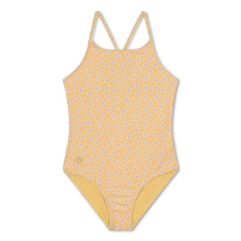 Swim Essentials Florish Yellow Swimsuit For Girls | Kids Swimwear - My Little Thieves