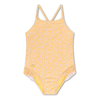 Swim Essentials Florish Yellow Swimsuit For Girls | Kids Swimwear - My Little Thieves