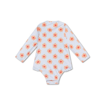 Swim Essentials Flower Hearts Girls Long Sleeve Swimsuit | Kids Swim - My Little Thieves