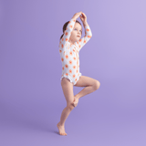 Swim Essentials Flower Hearts Girls Long Sleeve Swimsuit | Kids Swim - My Little Thieves