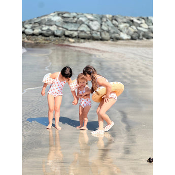 Swim Essentials Flower Hearts Print Swimsuit For Girls | Kids Swimwear - My Little Thieves