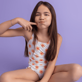 Swim Essentials Flower Hearts Print Swimsuit For Girls | Kids Swimwear - My Little Thieves