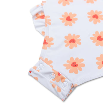 Swim Essentials Flower Hearts Print Swimsuit For Girls | Kids Swimwear - My Little Thieves