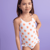 Swim Essentials Flower Hearts Print Swimsuit For Girls | Kids Swimwear - My Little Thieves