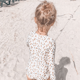 Swim Essentials Khaki Leopard Girls Long Sleeve Swimsuit | Kids Swimwear - My Little Thieves