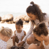 Swim Essentials Khaki Leopard Girls Long Sleeve Swimsuit | Kids Swimwear - My Little Thieves