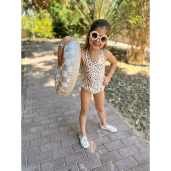 Swim Essentials Khaki Leopard Print Swimsuit For Girls | Kids Swimwear - My Little Thieves