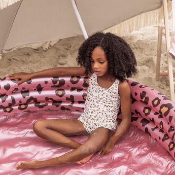 Swim Essentials Khaki Leopard Print Swimsuit For Girls | Kids Swimwear - My Little Thieves