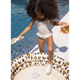 Swim Essentials Khaki Leopard Print Swimsuit For Girls | Kids Swimwear - My Little Thieves