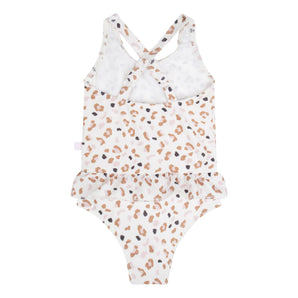 Swim Essentials Khaki Leopard Print Swimsuit For Girls | Kids Swimwear - My Little Thieves