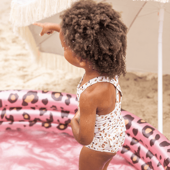 Swim Essentials Khaki Leopard Print Swimsuit For Girls | Kids Swimwear - My Little Thieves