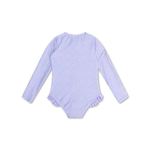Swim Essentials Lila Leopard Girls Long Sleeve Swimsuit | Kids Swim - My Little Thieves