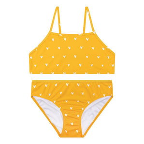 Swim Essentials Orange Heart Print Bikini For Girls | Kids Swimwear - My Little Thieves