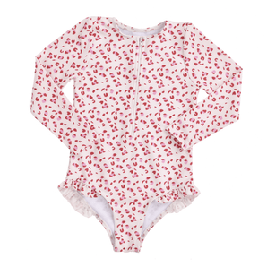 Swim Essentials Pastel Pink Leopard Girls Long Sleeve Swimsuit - My Little Thieves