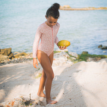 Swim Essentials Pastel Pink Leopard Girls Long Sleeve Swimsuit - My Little Thieves