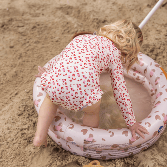 Swim Essentials Pastel Pink Leopard Girls Long Sleeve Swimsuit - My Little Thieves