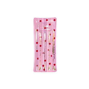 Swim Essentials Pink Red Dots Transparent Luxe Lie On Float - My Little Thieves