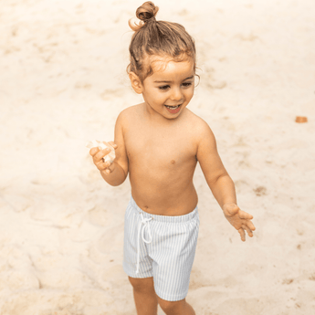 Swim Essentials Striped Kids Swim Shorts | Classic Resort Style - My Little Thieves