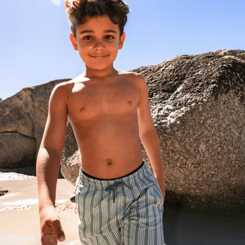 Swim Essentials Striped Kids Swim Shorts | Classic Resort Style - My Little Thieves