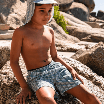 Swim Essentials Striped Kids Swim Shorts | Classic Resort Style - My Little Thieves