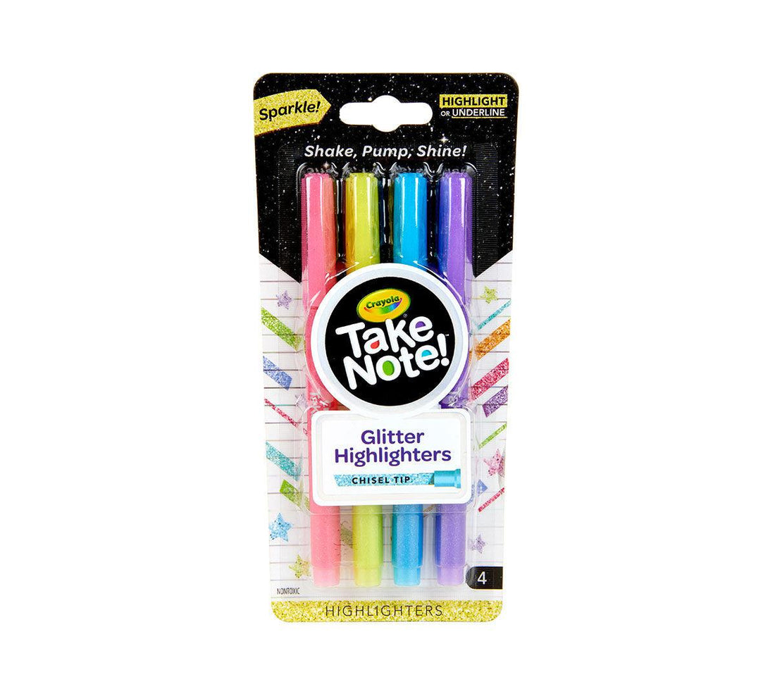  Take Note Glitter Highlighters, 4 Count - My Little Thieves