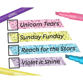 Take Note Glitter Highlighters, 4 Count - My Little Thieves
