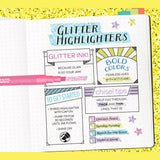Take Note Glitter Highlighters, 4 Count - My Little Thieves