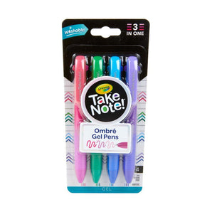 Take Note Washable Gel Pens, Ombre, 4 Count - My Little Thieves