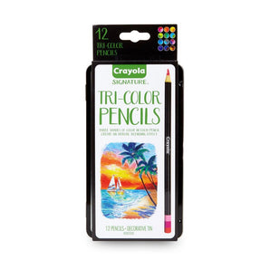 Tri - Shade Colored Pencils with Decorative Tin 12 count - My Little Thieves