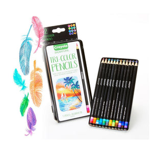 Tri - Shade Colored Pencils with Decorative Tin 12 count - My Little Thieves