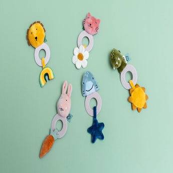 Trixie Handmade Teething Toy For Babies | Soft Animal With Silicone Ring - My Little Thieves